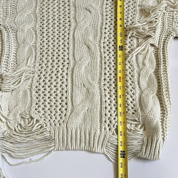 Forever 21 Contemporary Womens Beige Boho Long Sleeve Knit Sweater Size S - Picture 10 of 11